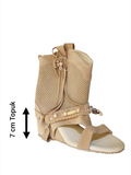 Gizli Topuk Bantlı Boho Sandalet
