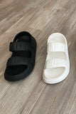 Slide Bantlı Sandalet Siyah ve Beyaz seçenekli