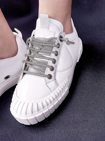 Simli Beyaz Sneakers