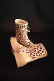 Leopar Kürklü Deri Bootie