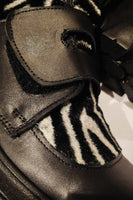 Zebra Kürklü Deri Çizme